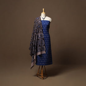 Pochampally ikat cotton 2pc unstitched dress material