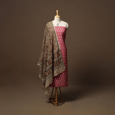 Pochampally ikat cotton 2pc unstitched dress material