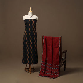 Pochampally ikat cotton 2pc unstitched dress material