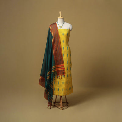 Pochampally ikat cotton 2pc unstitched dress material