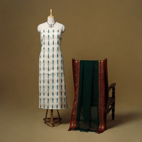 Pochampally ikat cotton 2pc unstitched dress material