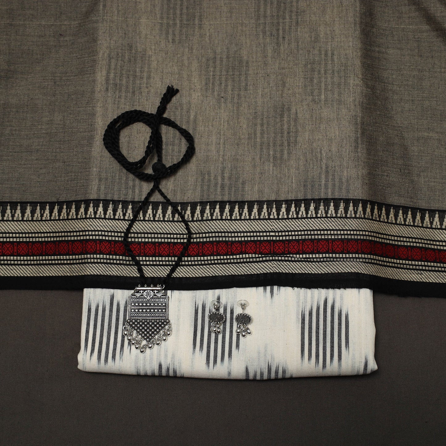 Pochampally ikat cotton 2pc unstitched dress material