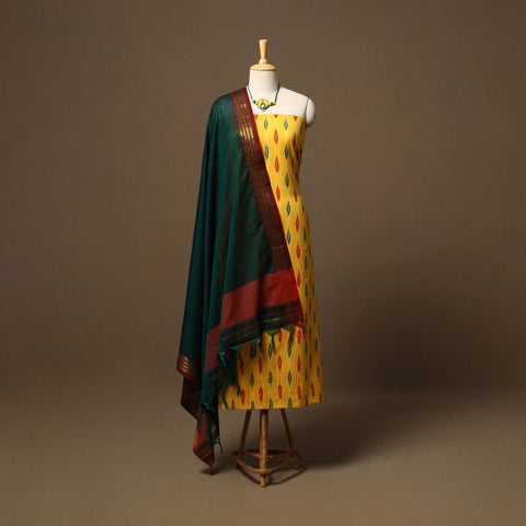 Pochampally ikat cotton 2pc unstitched dress material