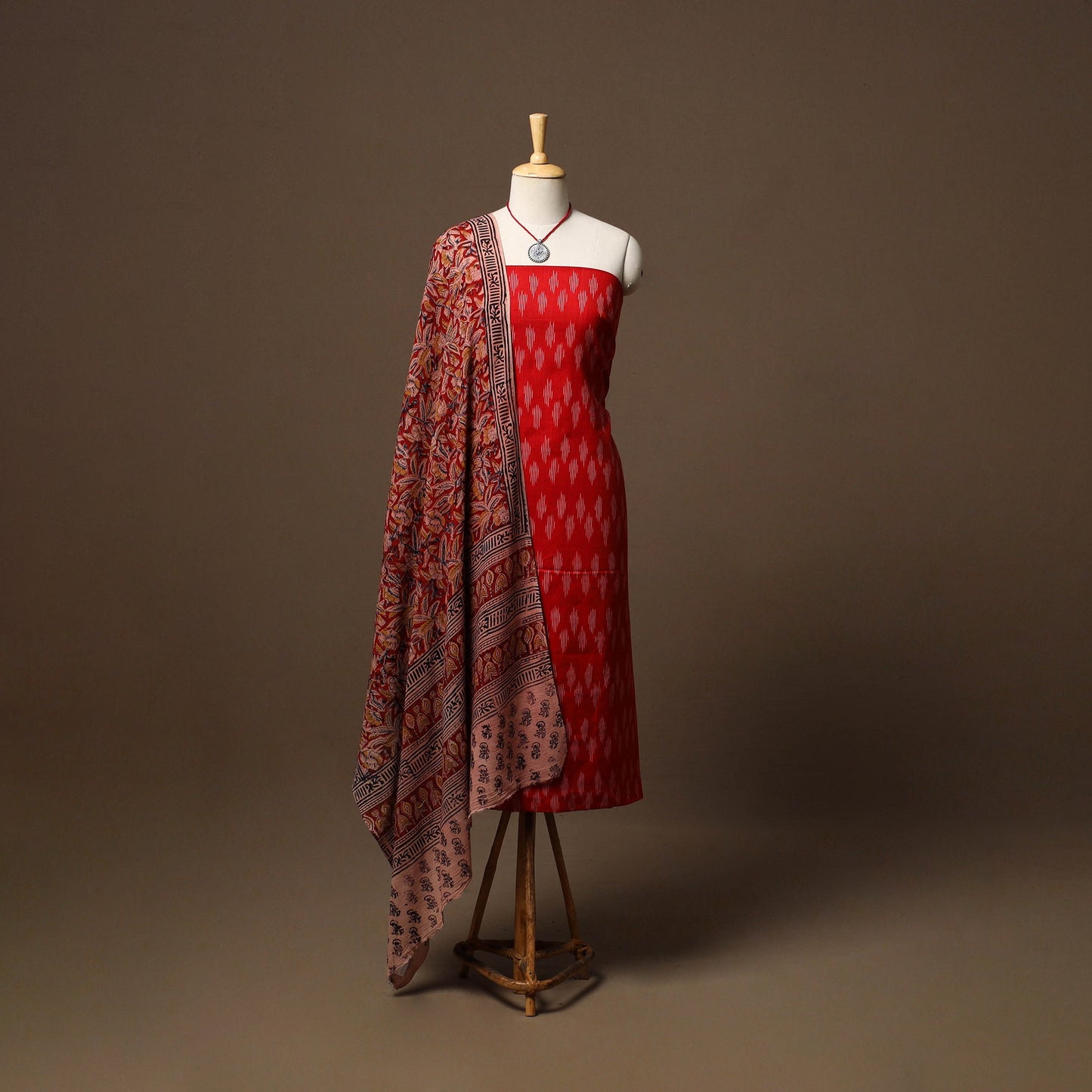 Pochampally ikat cotton 2pc unstitched dress material