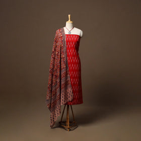 Pochampally ikat cotton 2pc unstitched dress material