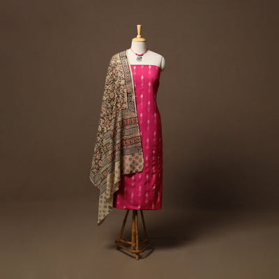 Pochampally ikat cotton 2pc unstitched dress material