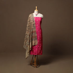 Pochampally ikat cotton 2pc unstitched dress material