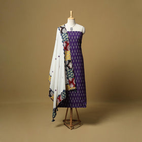 Pochampally ikat cotton 2pc unstitched dress material