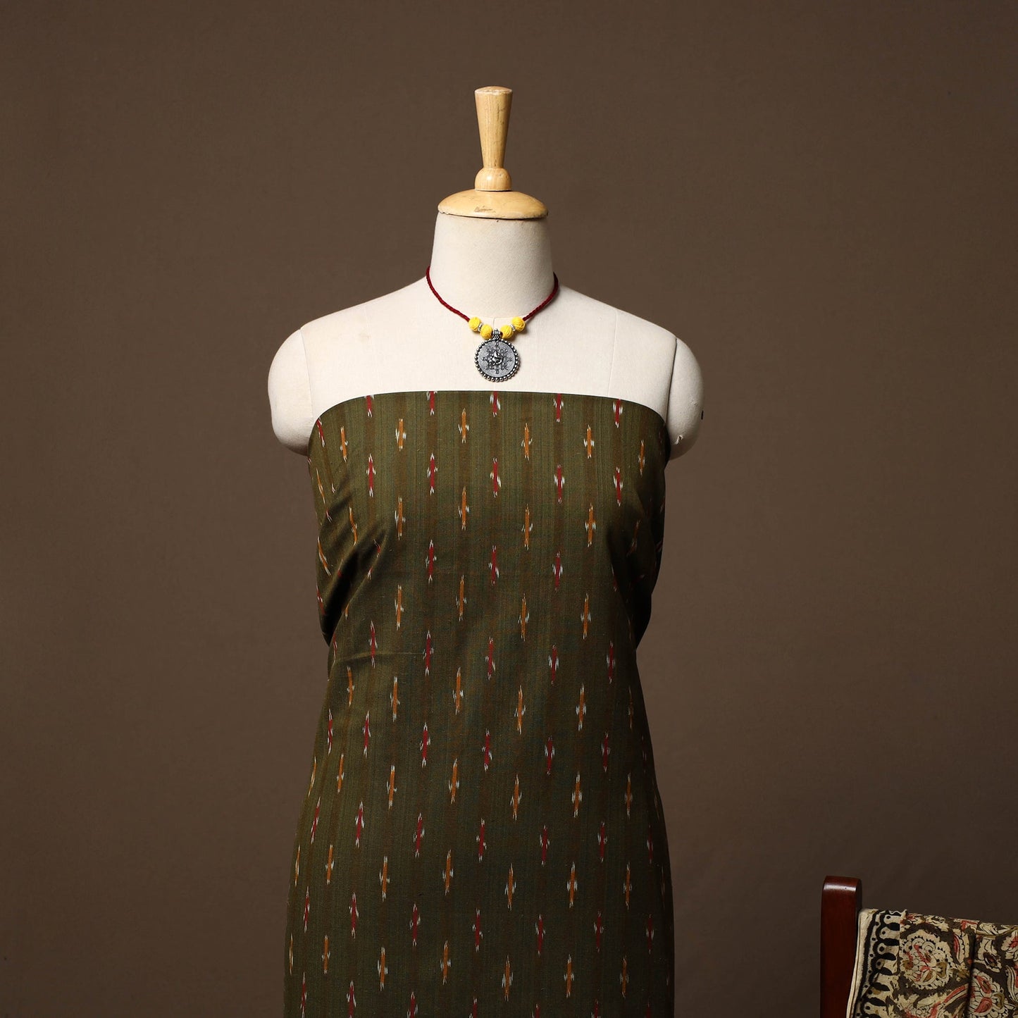 Pochampally ikat cotton 2pc unstitched dress material