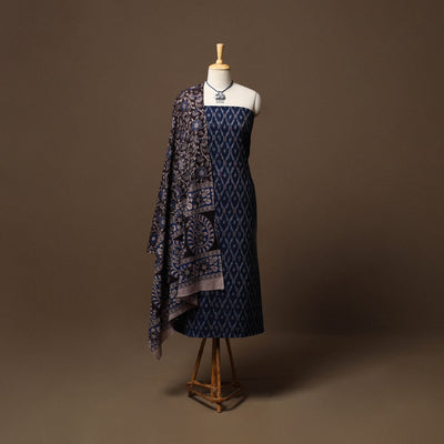 Pochampally ikat cotton 2pc unstitched dress material