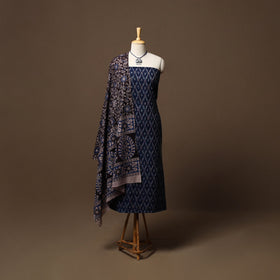 Pochampally ikat cotton 2pc unstitched dress material