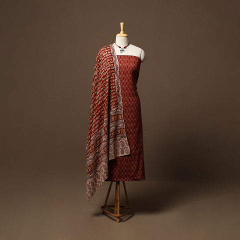 Pochampally ikat cotton 2pc unstitched dress material