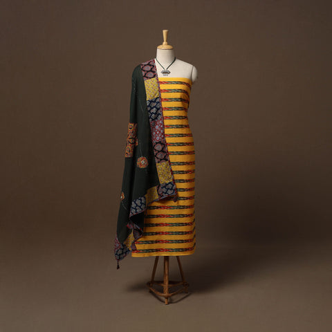 Pochampally ikat cotton 2pc unstitched dress material