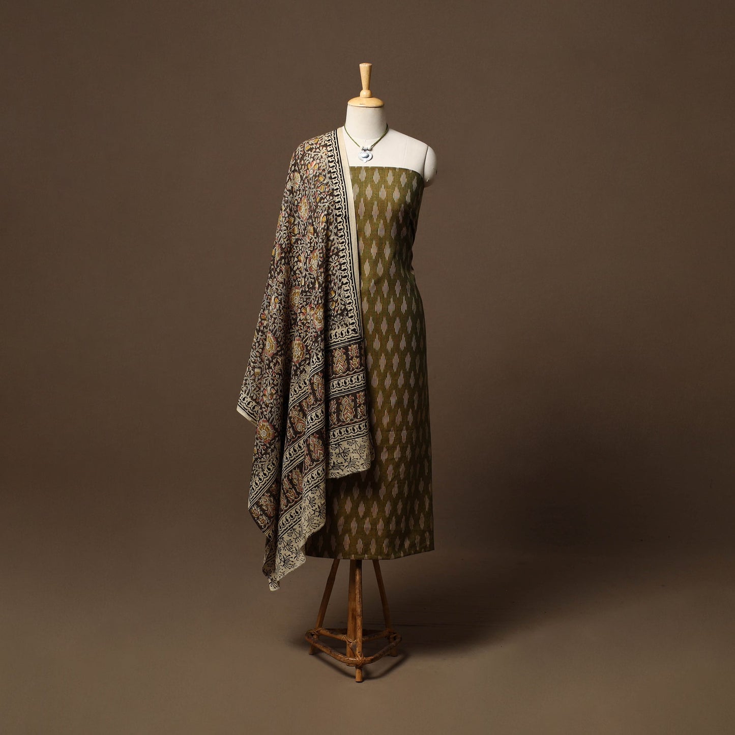 Pochampally ikat cotton 2pc unstitched dress material