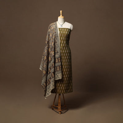 Pochampally ikat cotton 2pc unstitched dress material