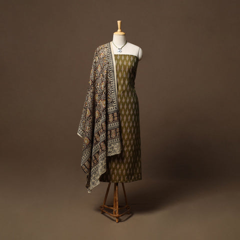 Pochampally ikat cotton 2pc unstitched dress material