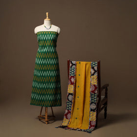 Pochampally ikat cotton 2pc unstitched dress material