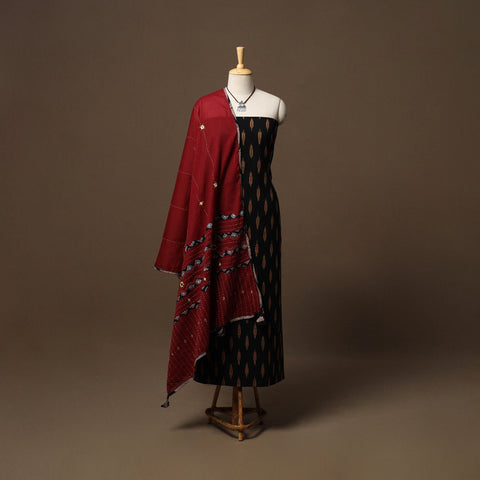 Pochampally ikat cotton 2pc unstitched dress material