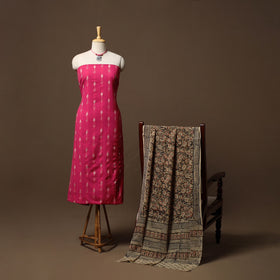 Pochampally ikat cotton 2pc unstitched dress material