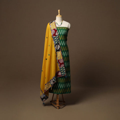 Pochampally ikat cotton 2pc unstitched dress material