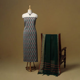 Pochampally ikat cotton 2pc unstitched dress material