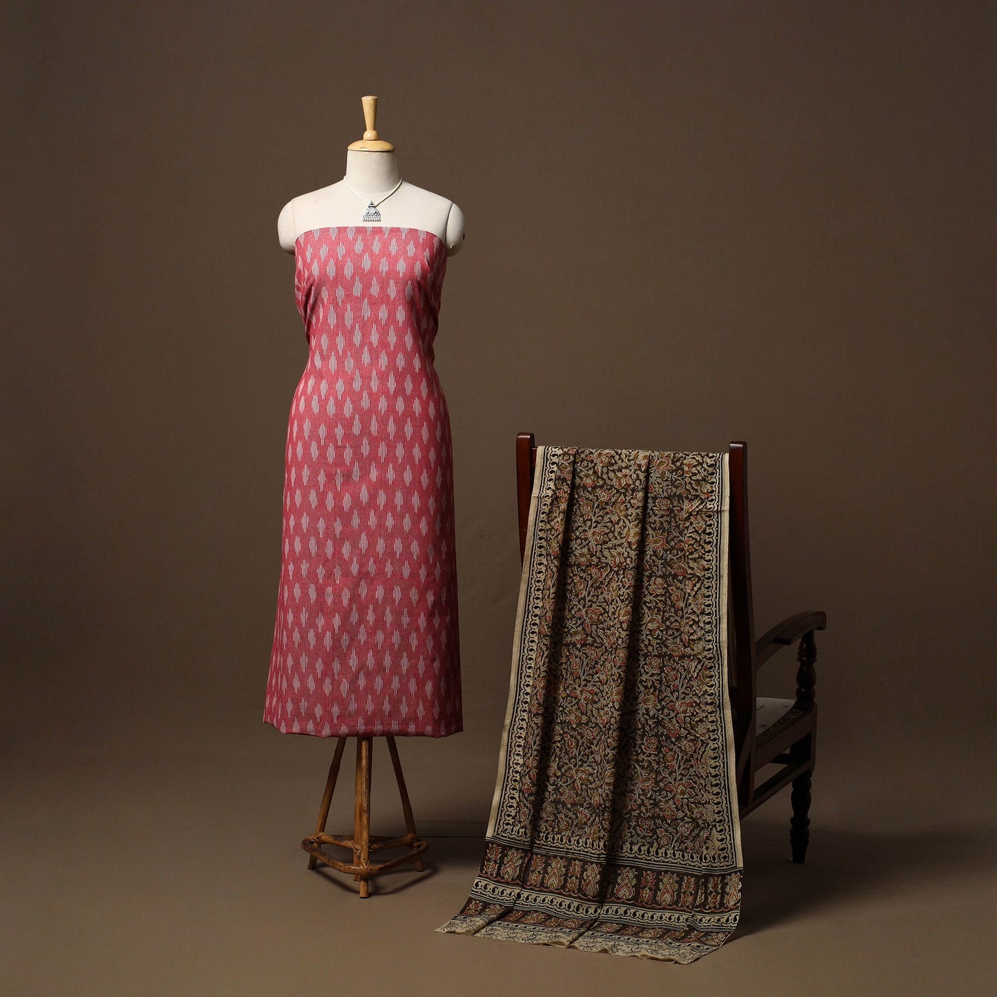 Pochampally ikat cotton 2pc unstitched dress material