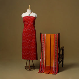 Pochampally ikat cotton 2pc unstitched dress material