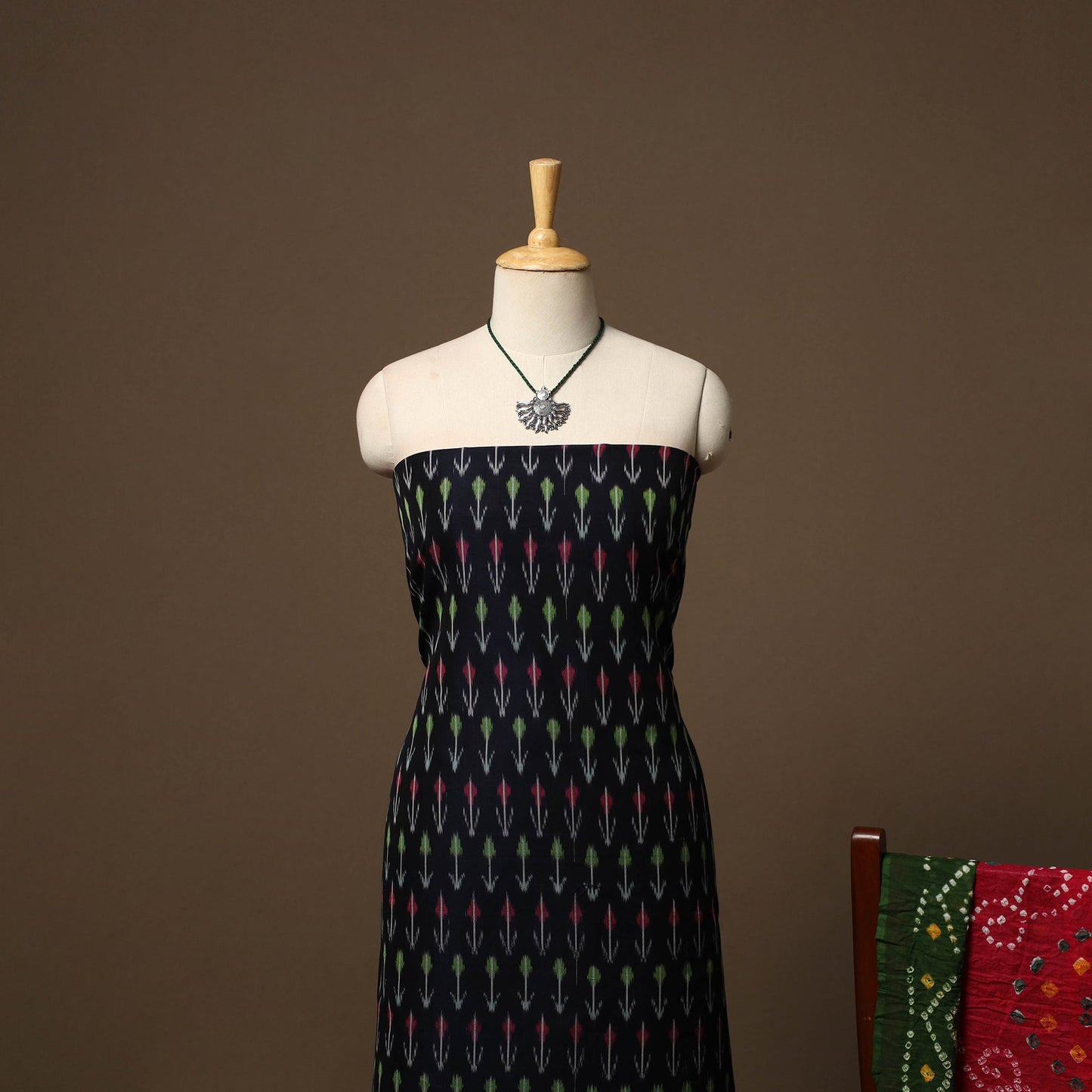 Pochampally ikat cotton 2pc unstitched dress material