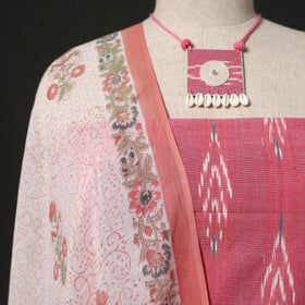 Pochampally ikat cotton 2pc unstitched dress material kurta