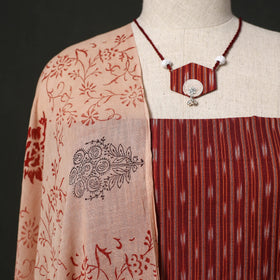 Pochampally ikat cotton 2pc unstitched dress material kurta