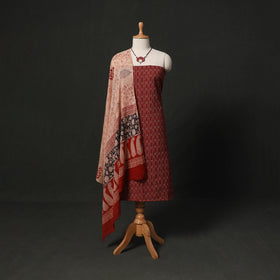 Pochampally ikat cotton 2pc unstitched dress material kurta