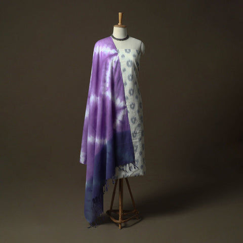 Pochampally ikat cotton 2pc unstitched dress material kurta