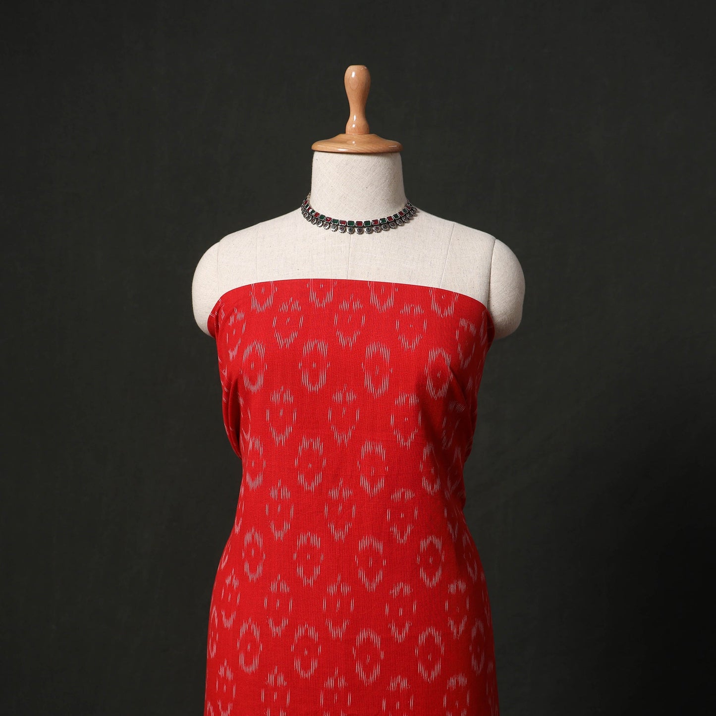 Pochampally ikat cotton 2pc unstitched dress material kurta