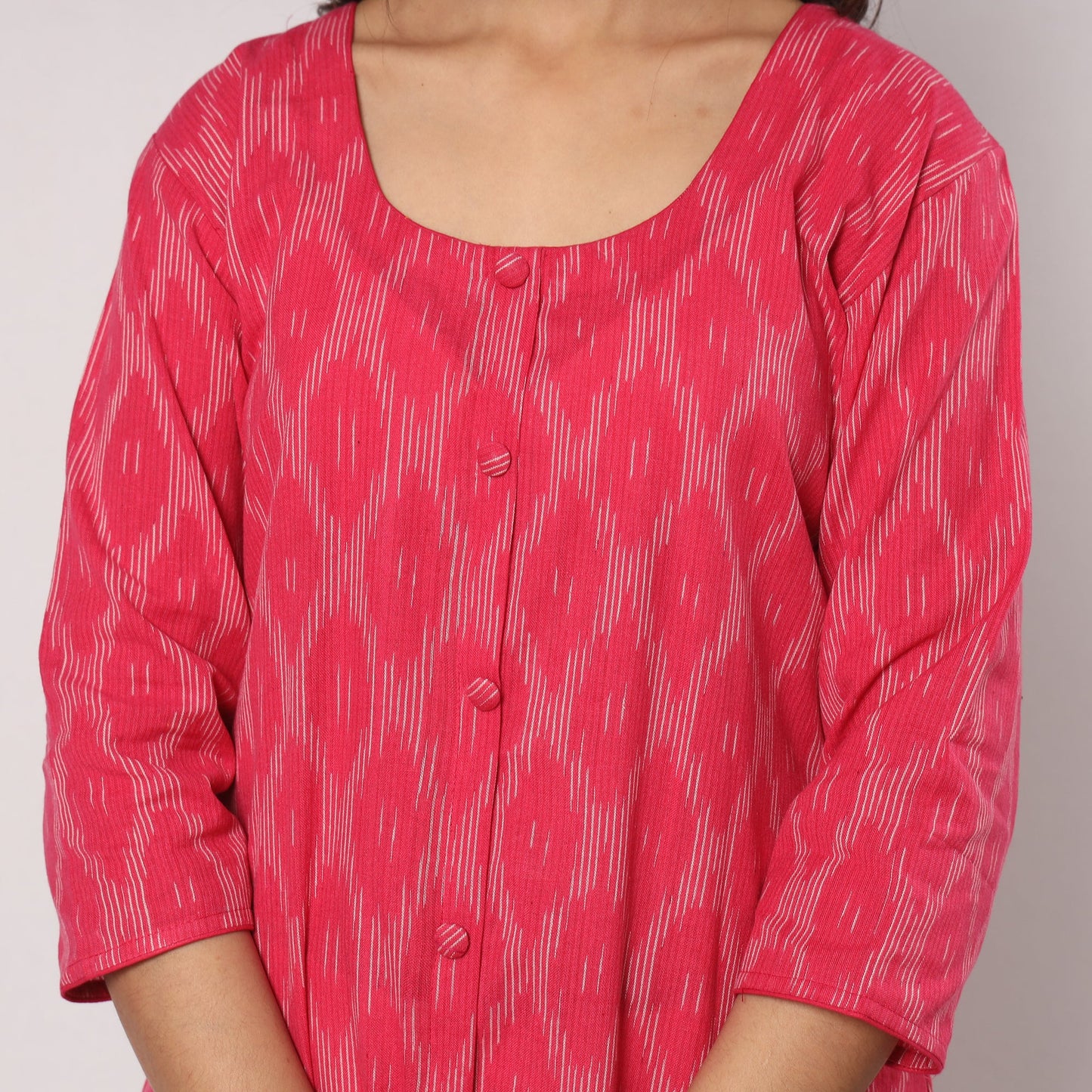 Pochampally Ikat Kurta with Palazzo & Dupatta Set
