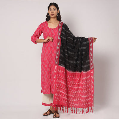 Pochampally Ikat Kurta with Palazzo & Dupatta Set
