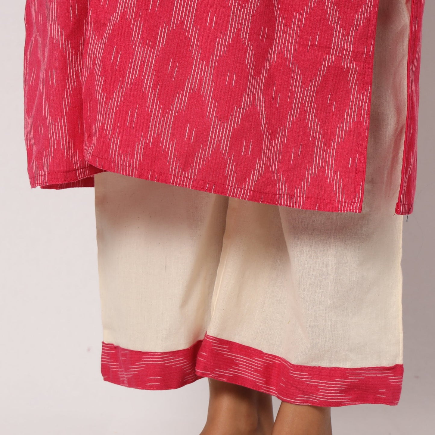 Pochampally Ikat Kurta with Palazzo & Dupatta Set
