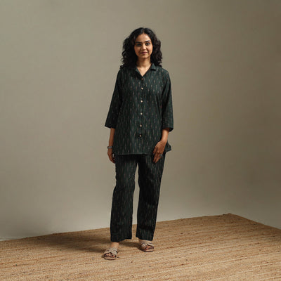 Pochampally ikat cotton night suit set 02 - handcrafted