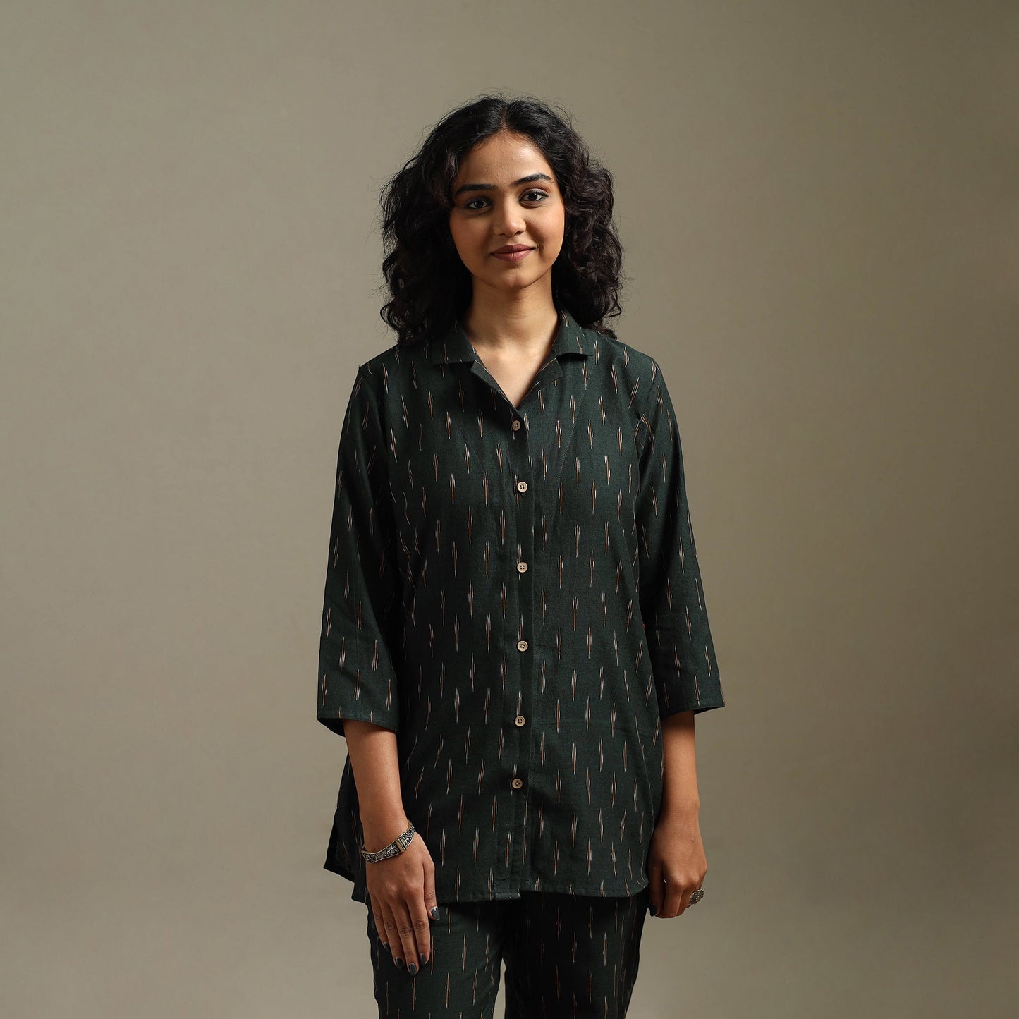 Pochampally ikat cotton night suit set 02 - handcrafted