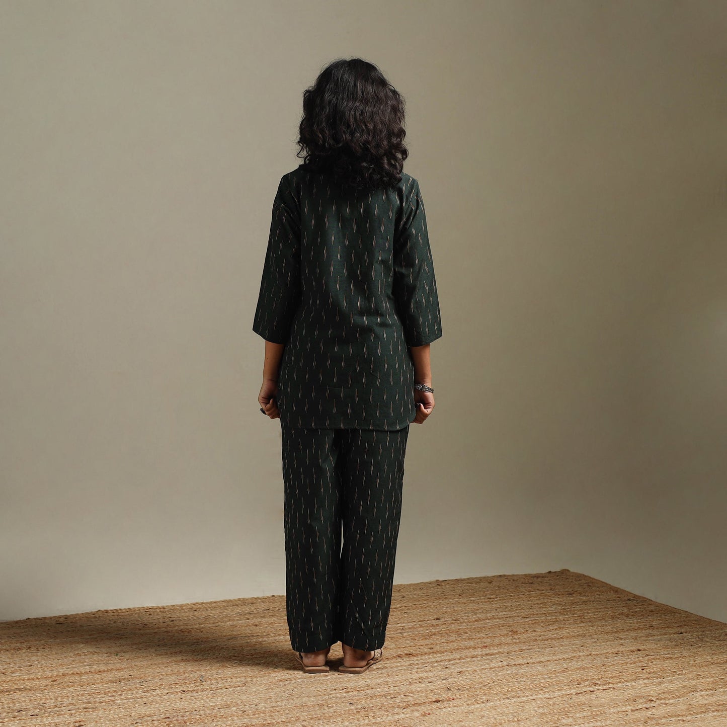 Pochampally ikat cotton night suit set 02 - handcrafted