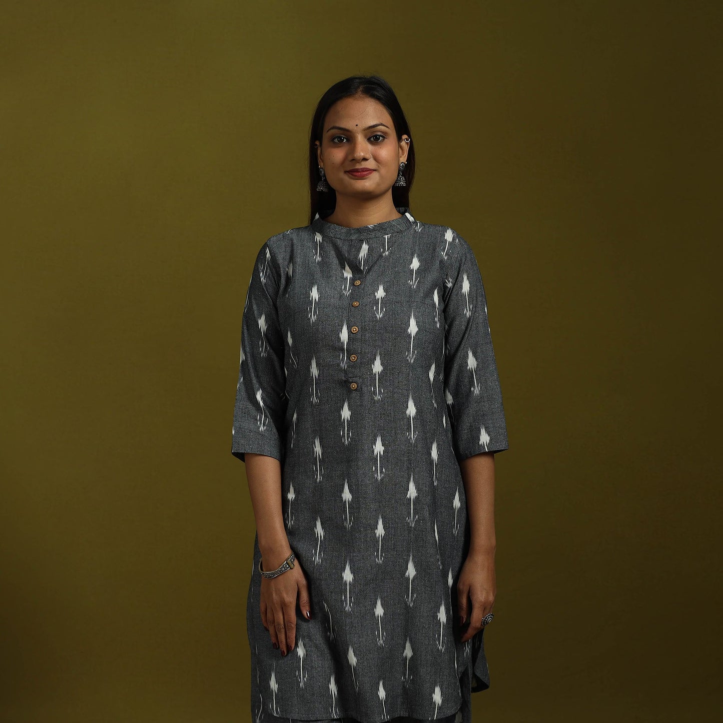 Pochampally ikat cotton night suit set 04 - handcrafted