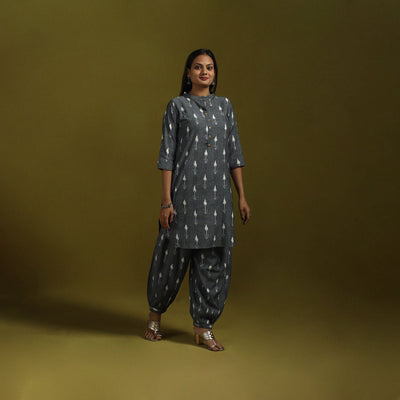 Pochampally ikat cotton night suit set 04 - handcrafted