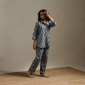Pochampally ikat cotton night suit set 06 - handcrafted