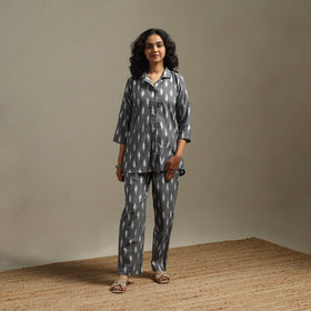 Pochampally ikat cotton night suit set 06 - handcrafted