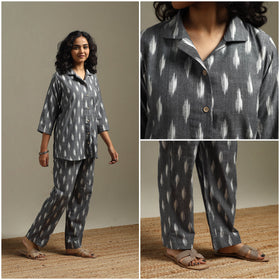 Pochampally ikat cotton night suit set 06 - handcrafted