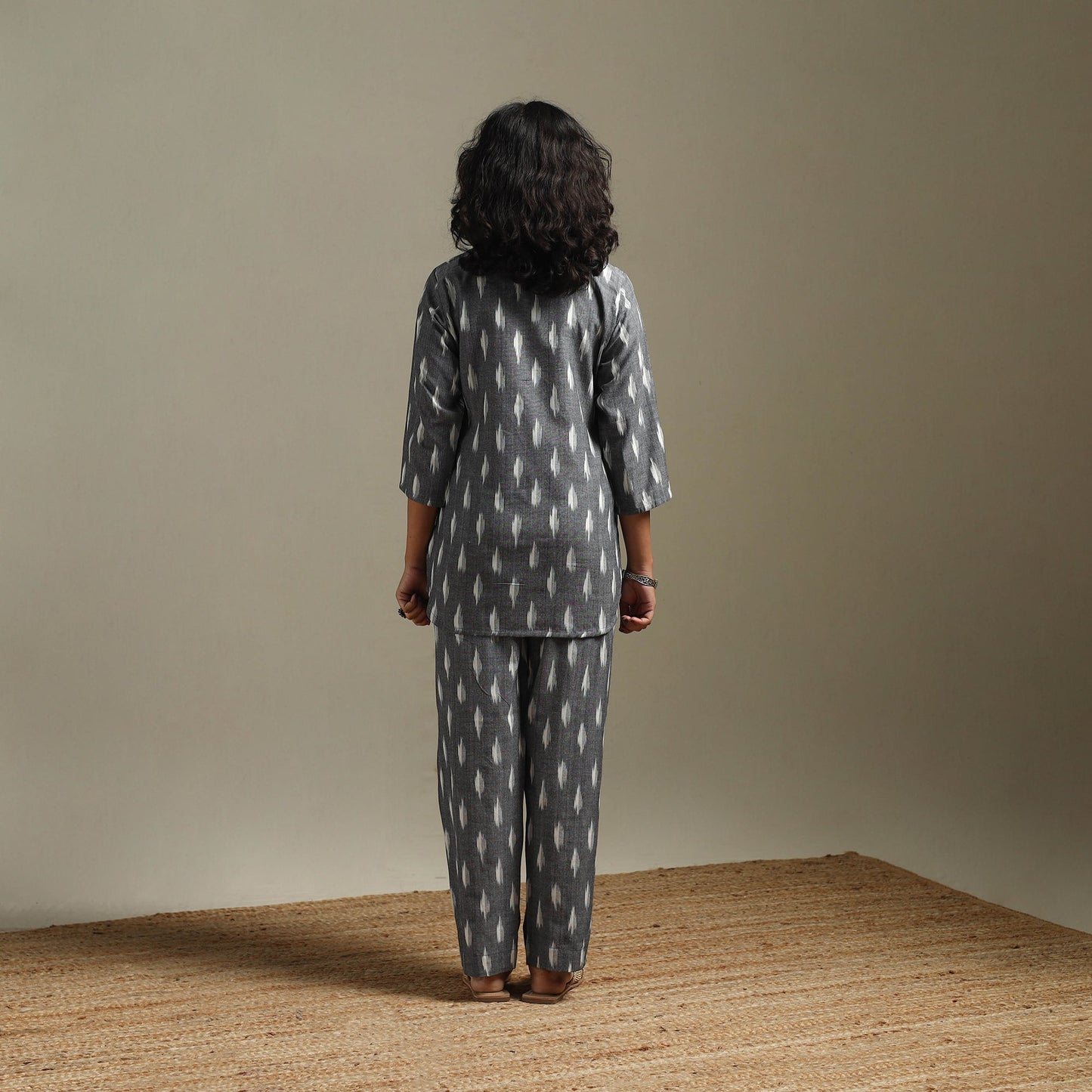 Pochampally ikat cotton night suit set 06 - handcrafted