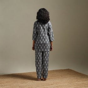 Pochampally ikat cotton night suit set 06 - handcrafted
