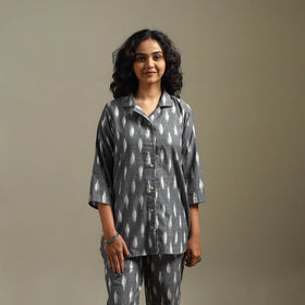 Pochampally ikat cotton night suit set 06 - handcrafted