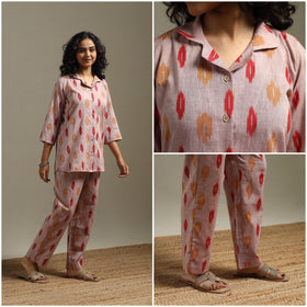 Pochampally ikat cotton night suit set 07 - handcrafted