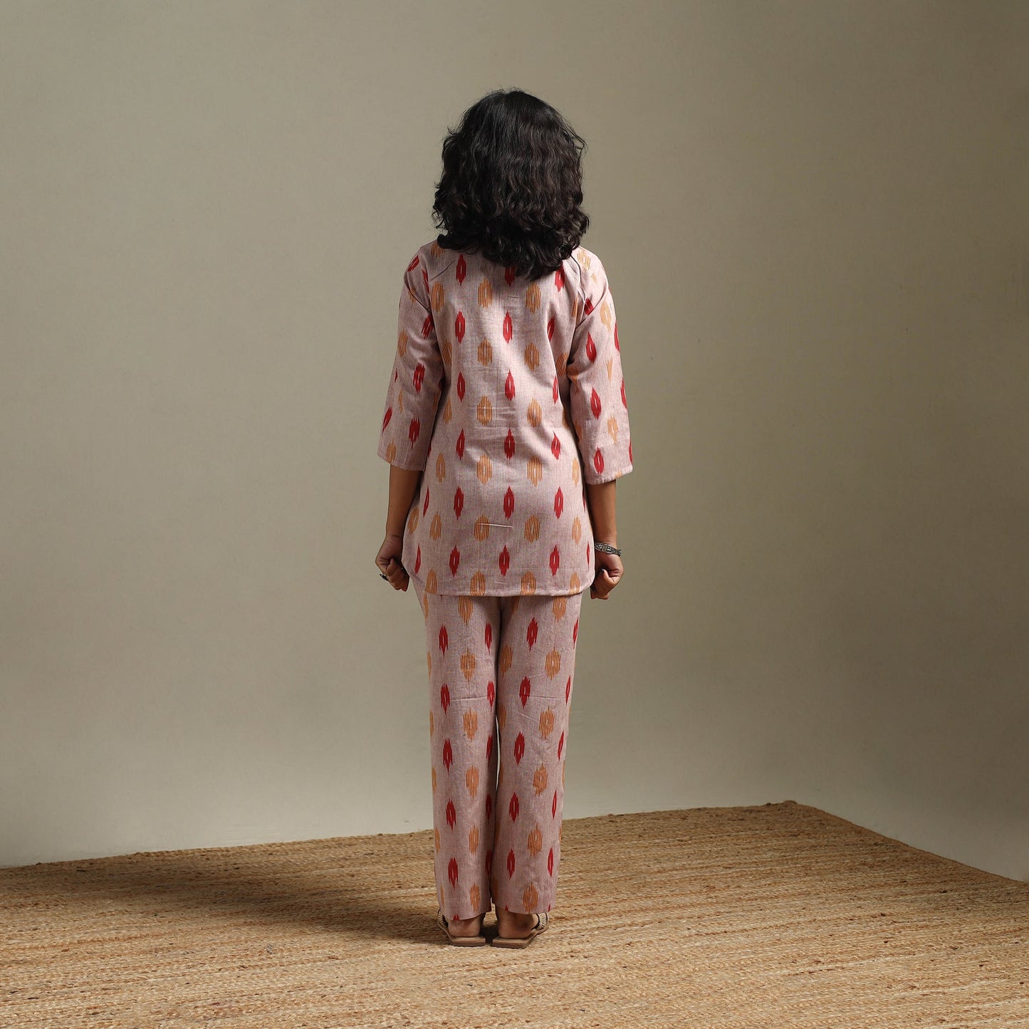 Pochampally ikat cotton night suit set 07 - handcrafted