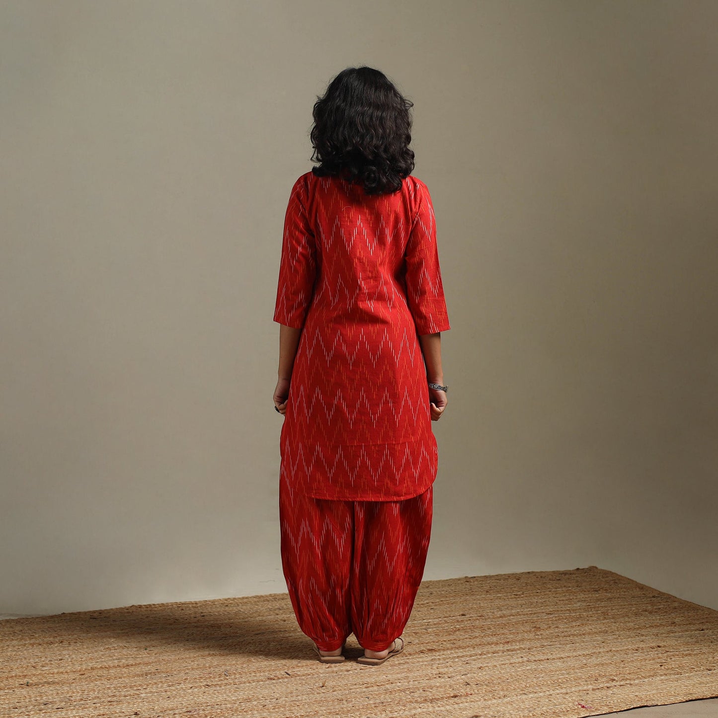 Pochampally ikat cotton night suit set 08 - handcrafted